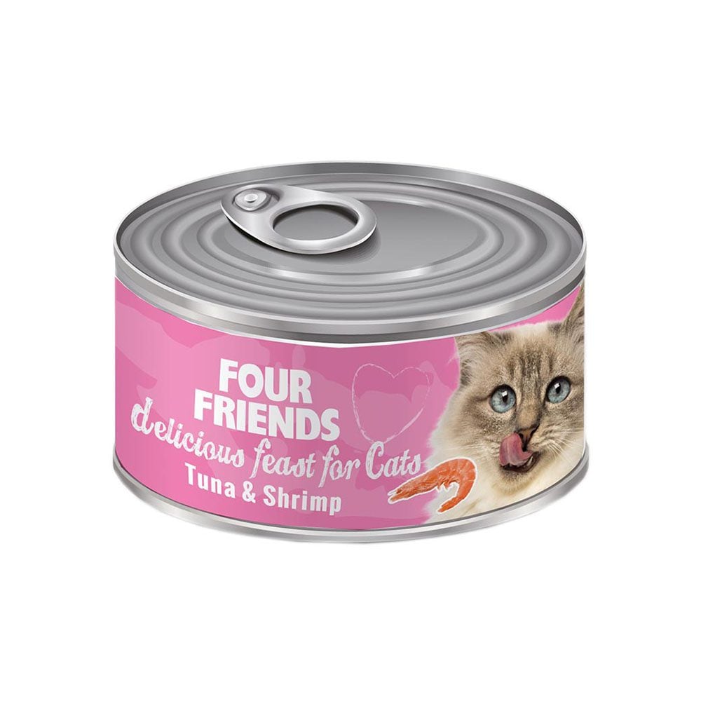 four-friends-kattmat-tonfisk-shrimps Four Friends Tuna & Shrimp консервы для кошек с тунцом и креветками, 85 г — изображение 1