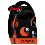 Flexi Xtreme S Tape инерционный поводок для собак весом до 20 кг, черный, оранжевый, 5 м — изображение 6